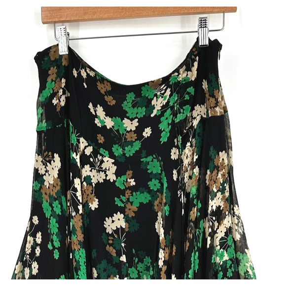 VTG Y2K Nine West 100% Silk Midi Skirt 12 Asymmetrical Fairy Grunge Whimsygoth - Picture 2 of 7